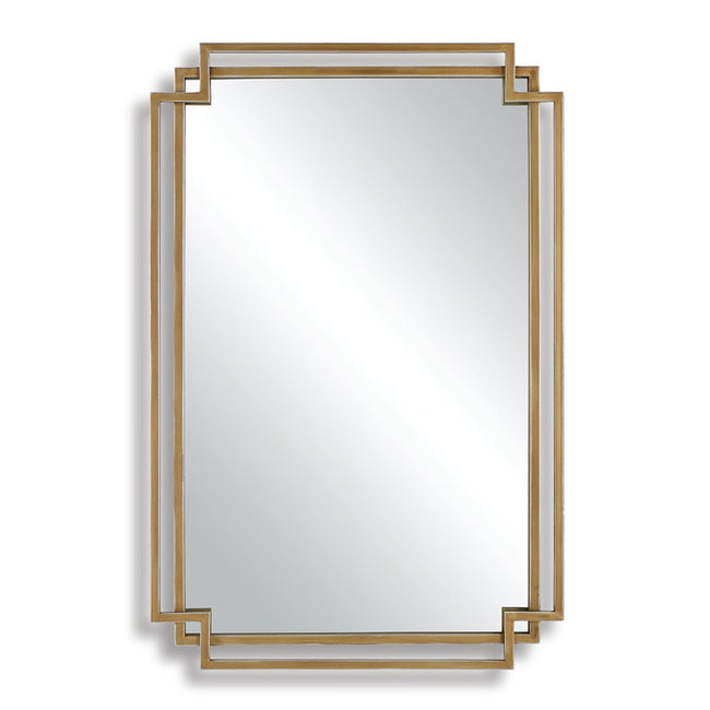 Brushed Gold Contemporary Overlapping Frames Mirror - Uttermost - Rectangular Mirrors by Modest Hut
