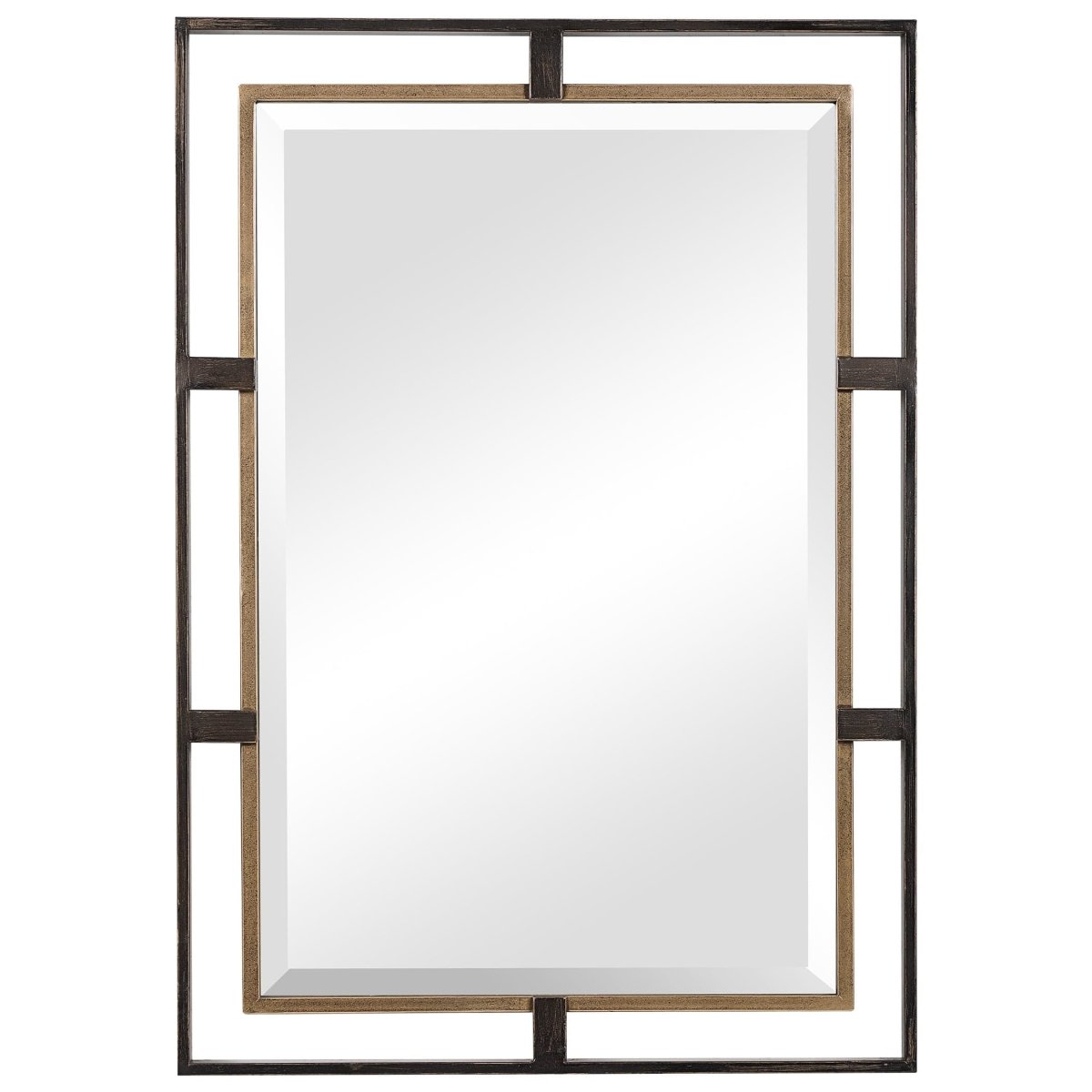 Carrizo Gold & Bronze Rectangle Mirror - Uttermost - Rectangular Mirrors by Modest Hut