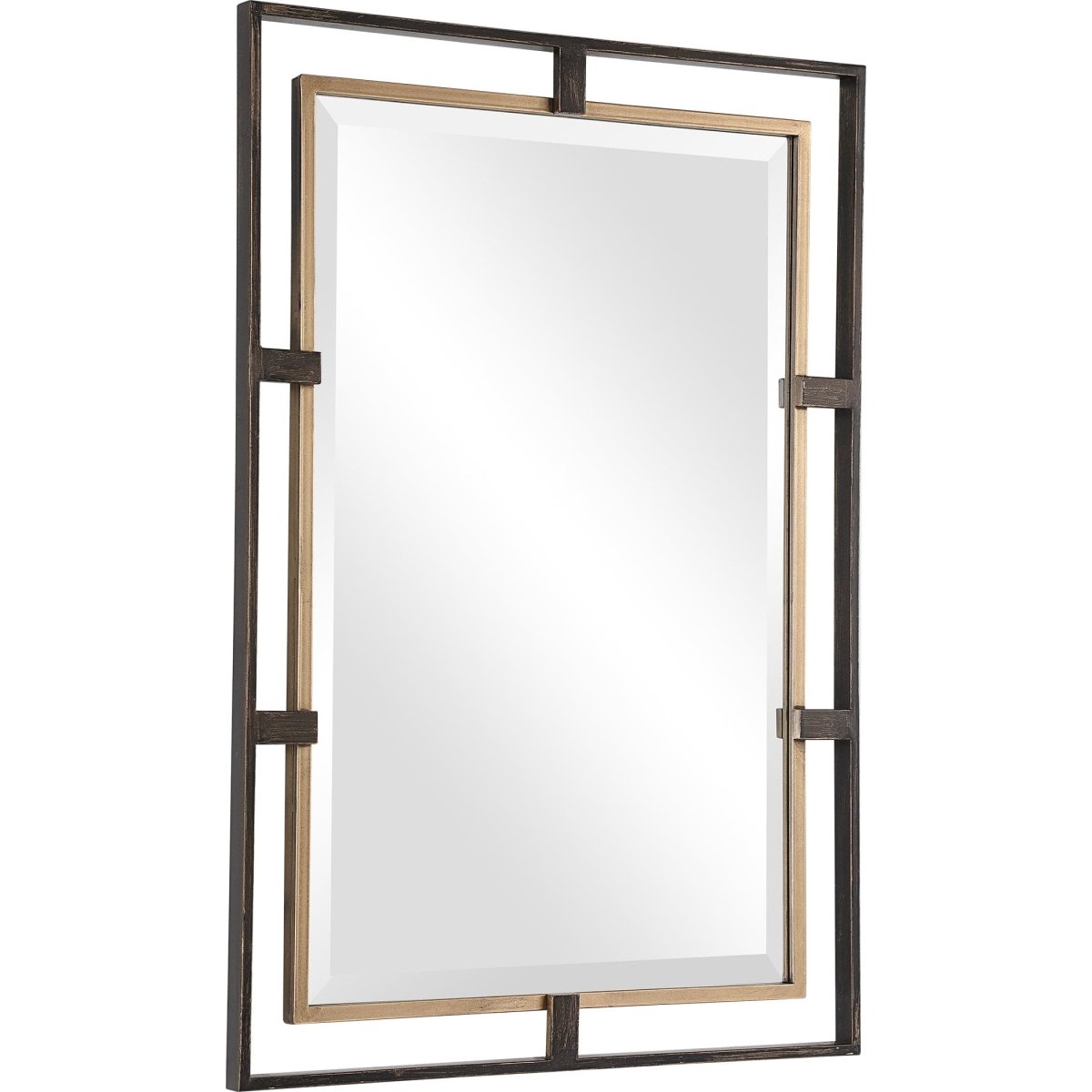 Carrizo Gold & Bronze Rectangle Mirror - Uttermost - Rectangular Mirrors by Modest Hut