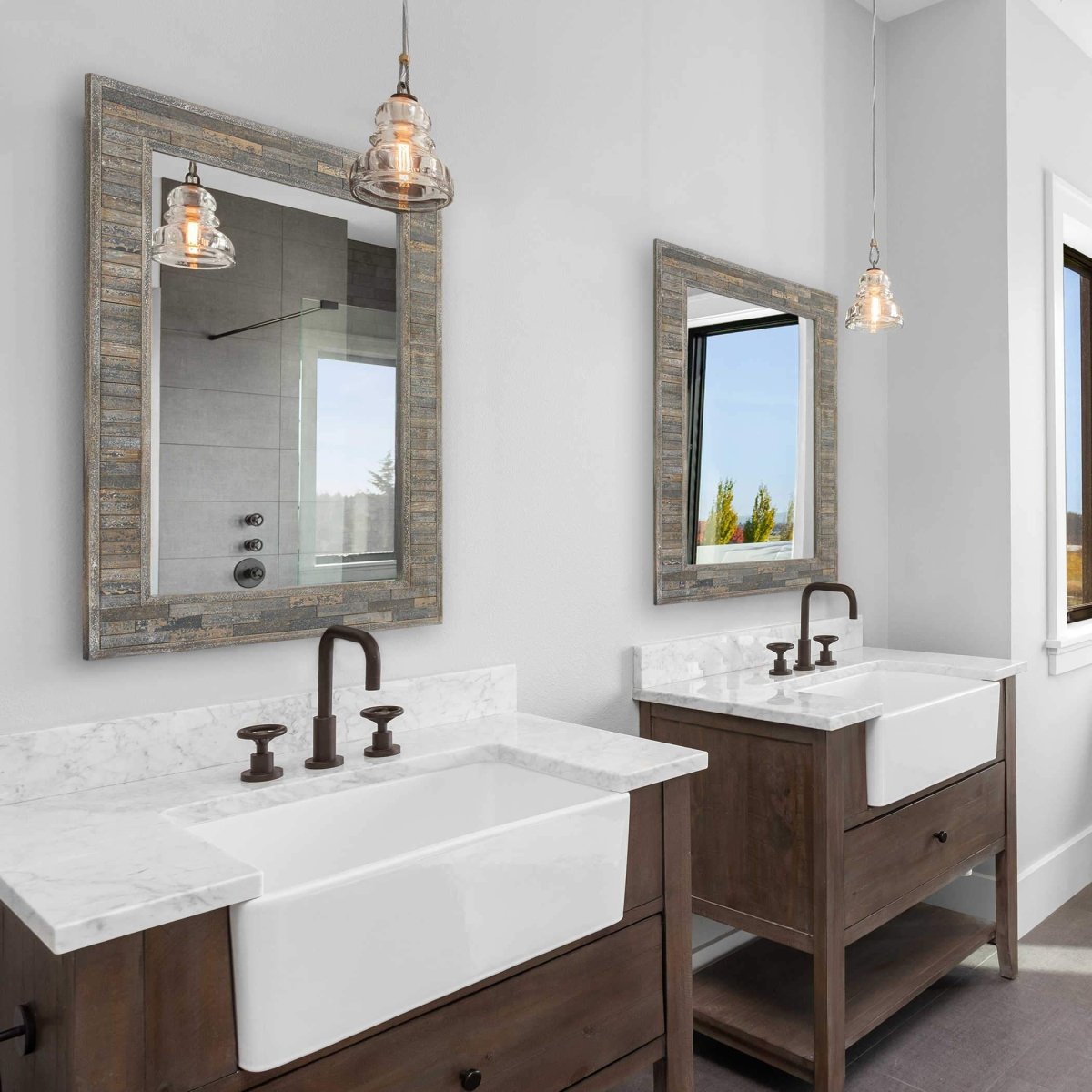 Charcoal Blue Mirror - Uttermost - Rectangular Mirrors by Modest Hut