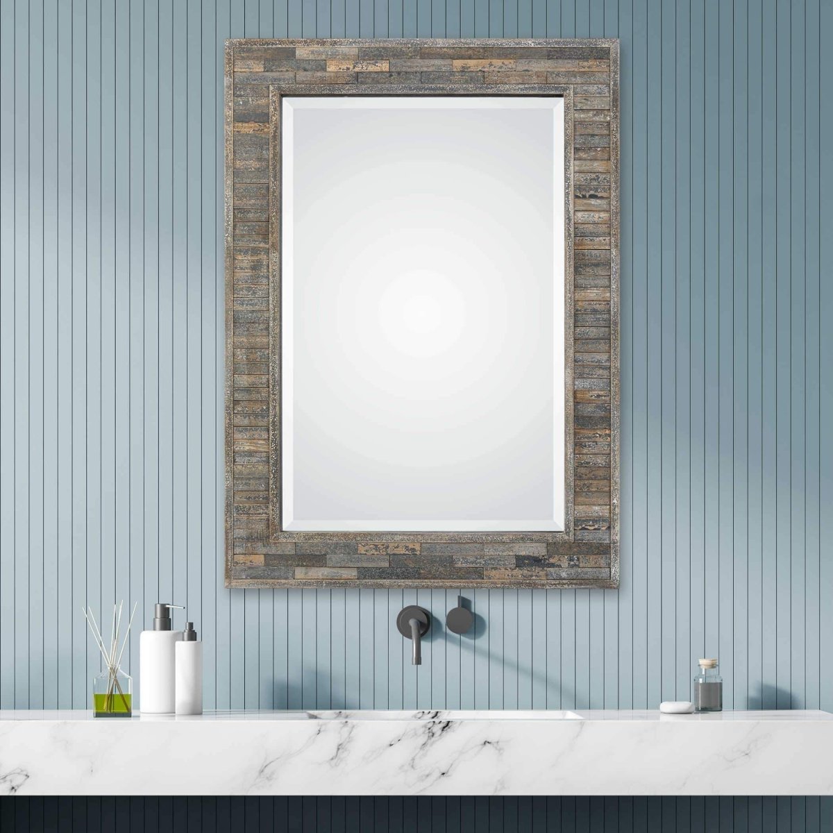 Charcoal Blue Mirror - Uttermost - Rectangular Mirrors by Modest Hut