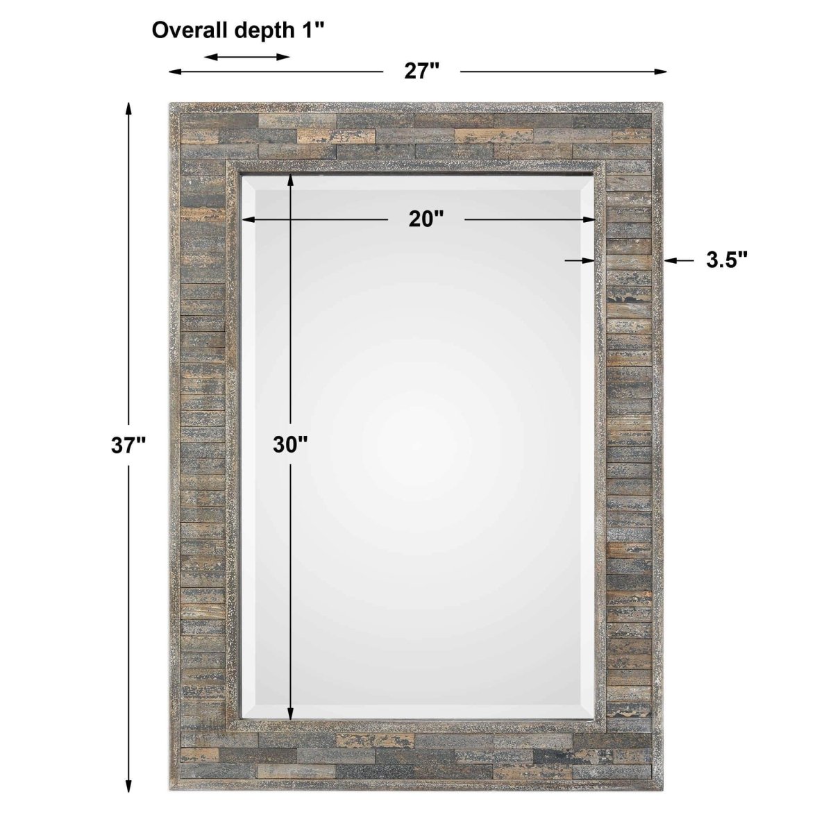 Charcoal Blue Mirror - Uttermost - Rectangular Mirrors by Modest Hut