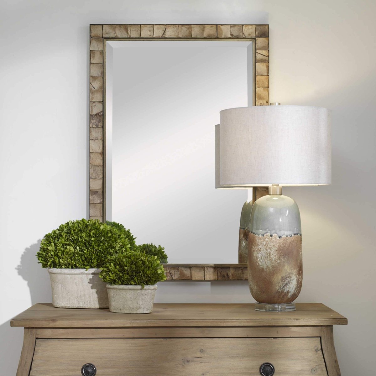 Cocos Coconut Shell Mirror - Uttermost - Rectangular Mirrors by Modest Hut