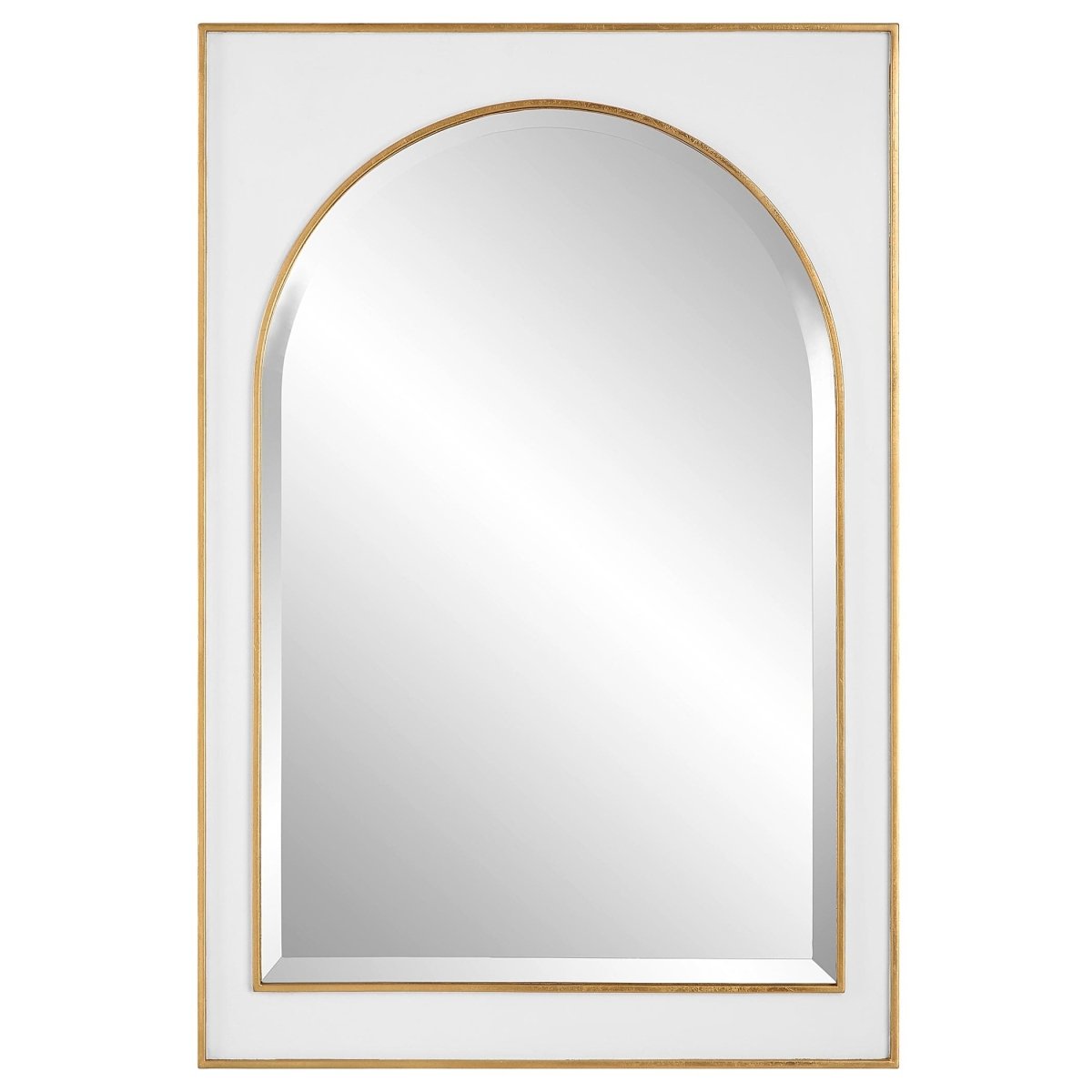Crisanta Gloss White Arch Mirror - Uttermost - Rectangular Mirrors by Modest Hut