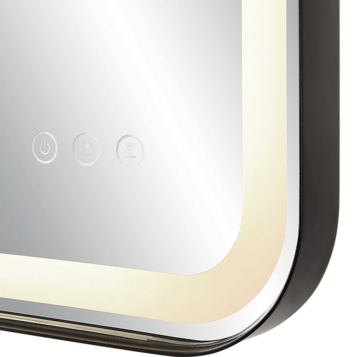 Crofton Lighted Black Vanity Mirror - Uttermost - Rectangular Mirrors by Modest Hut