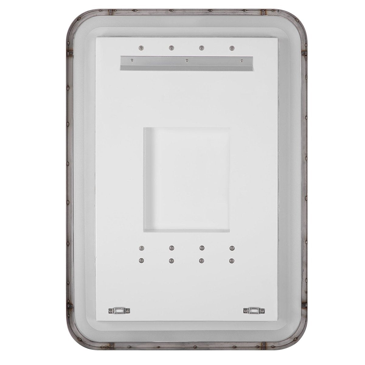 Crofton Lighted Nickel Vanity Mirror - Uttermost - Rectangular Mirrors by Modest Hut