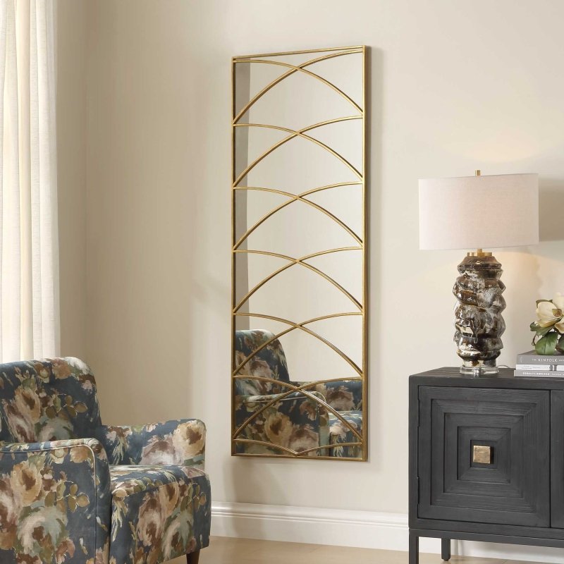 Crossed Up Gold Full Length Mirror - Other Mirrors
