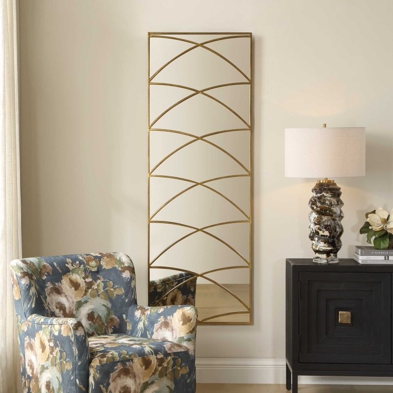 Crossed Up Gold Full Length Mirror - Other Mirrors
