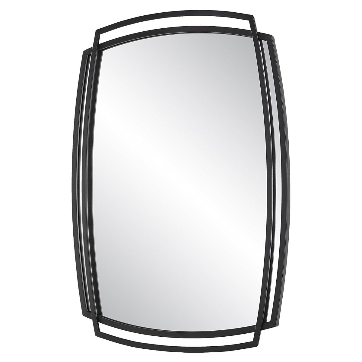 Curved Metal Framed Contemporary Mirror - Uttermost - Rectangular Mirrors by Modest Hut
