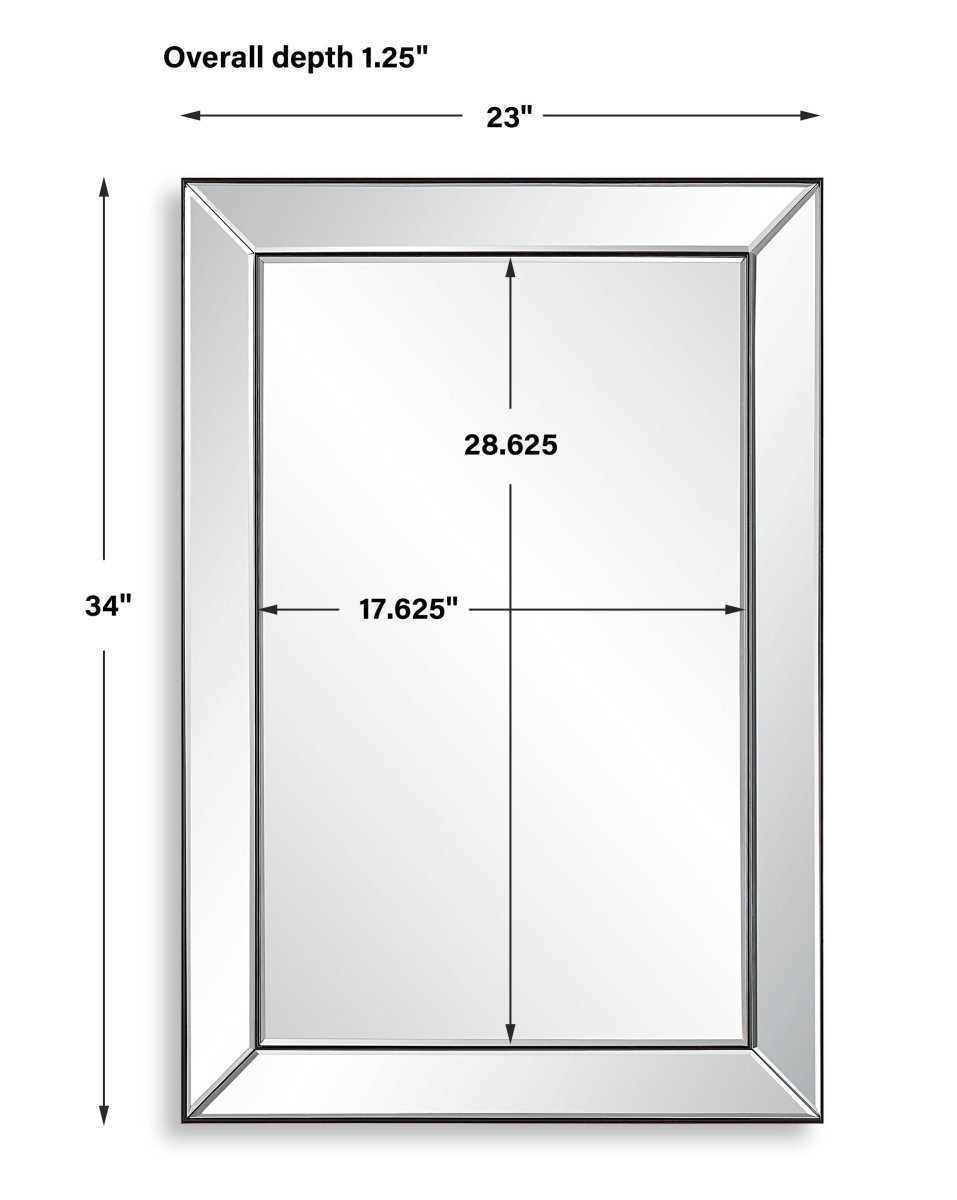Dark Bronze Rectangular Mirror with Thin Inner Edge - Uttermost - Rectangular Mirrors by Modest Hut
