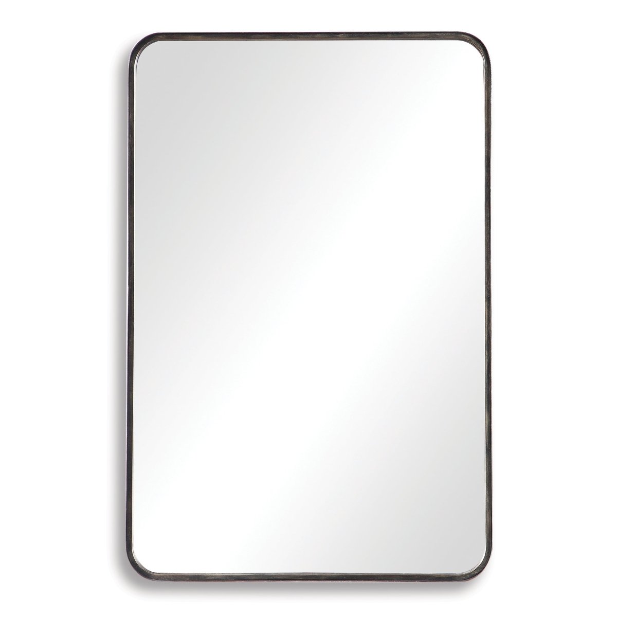 Dark Bronze Rounded Corner Metal Frame Mirror - Uttermost - Rectangular Mirrors by Modest Hut
