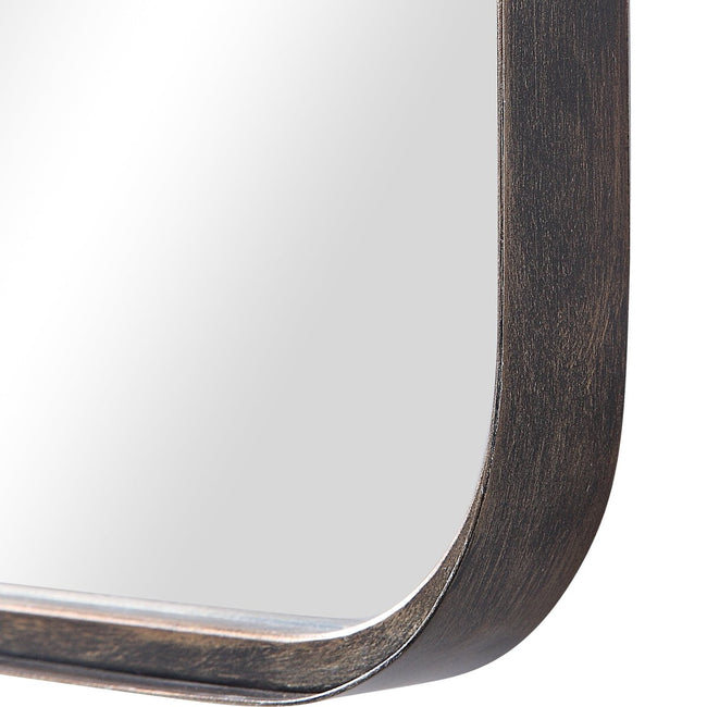 Dark Bronze Rounded Corner Metal Frame Mirror - Uttermost - Rectangular Mirrors by Modest Hut