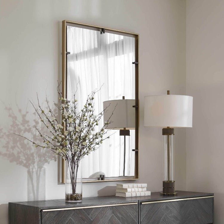 Egon Gold Floating Mirror - Uttermost - Rectangular Mirrors by Modest Hut