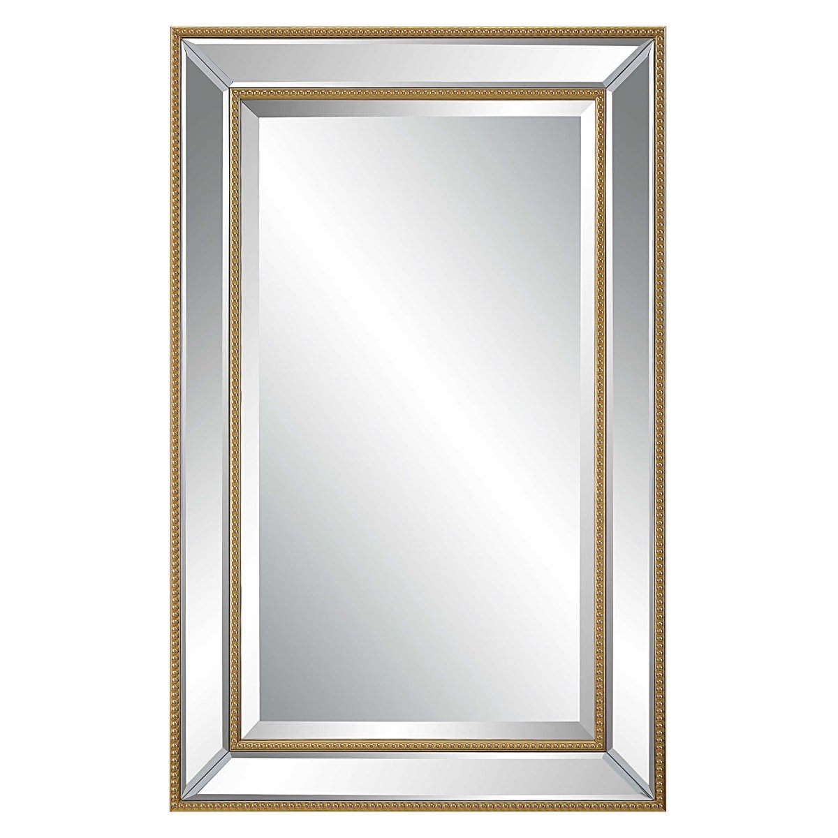 Gold Beaded Rectangular Mirror - Uttermost - Rectangular Mirrors by Modest Hut