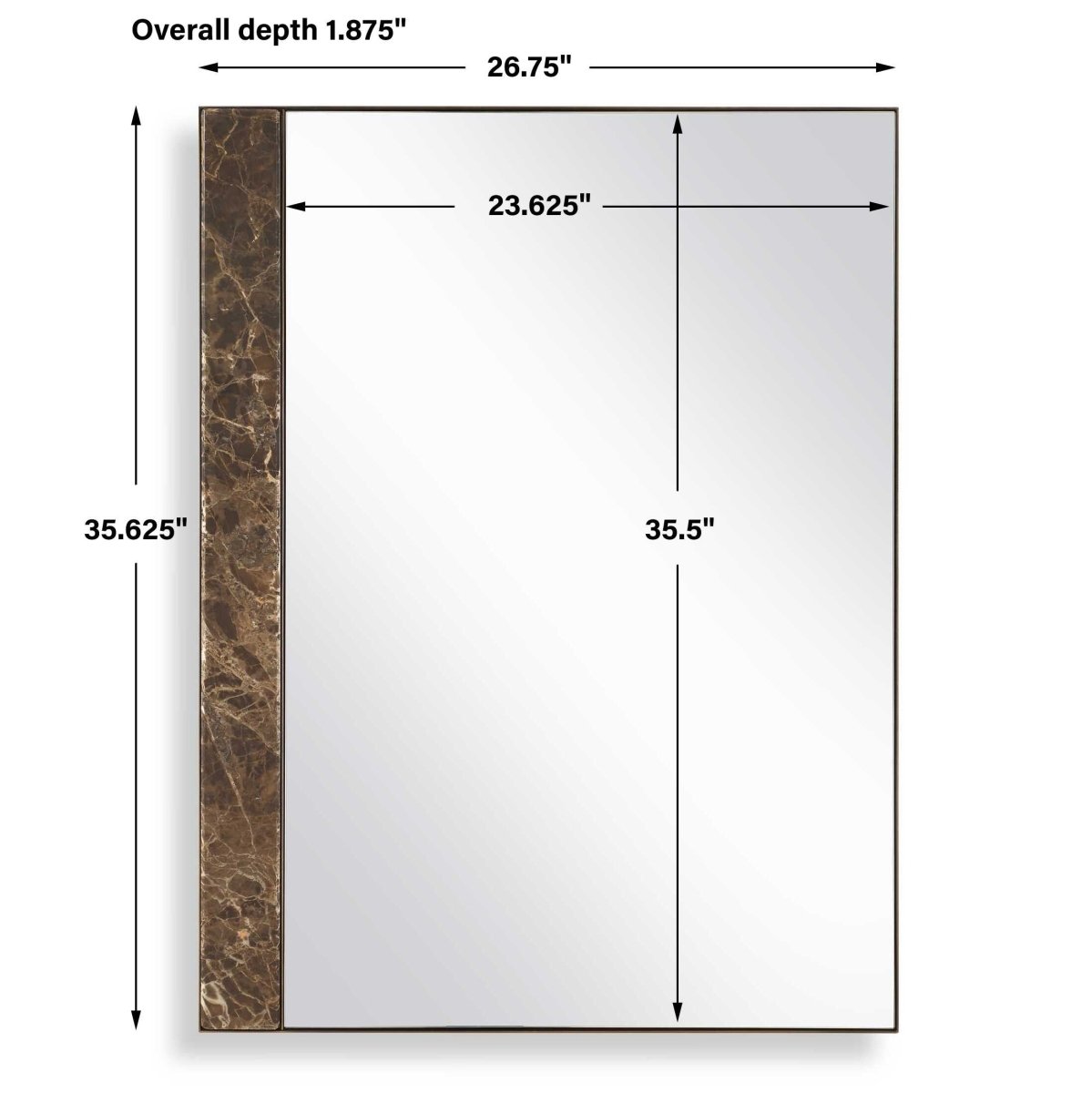 Hanover Marble Mirror - Uttermost - Rectangular Mirrors by Modest Hut