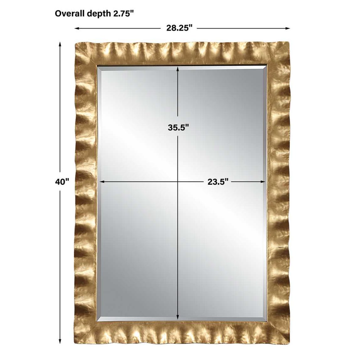 Haya Rectangular Gold Mirror - Uttermost - Rectangular Mirrors by Modest Hut