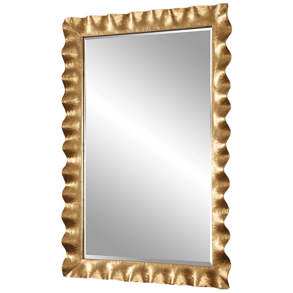 Haya Rectangular Gold Mirror - Uttermost - Rectangular Mirrors by Modest Hut