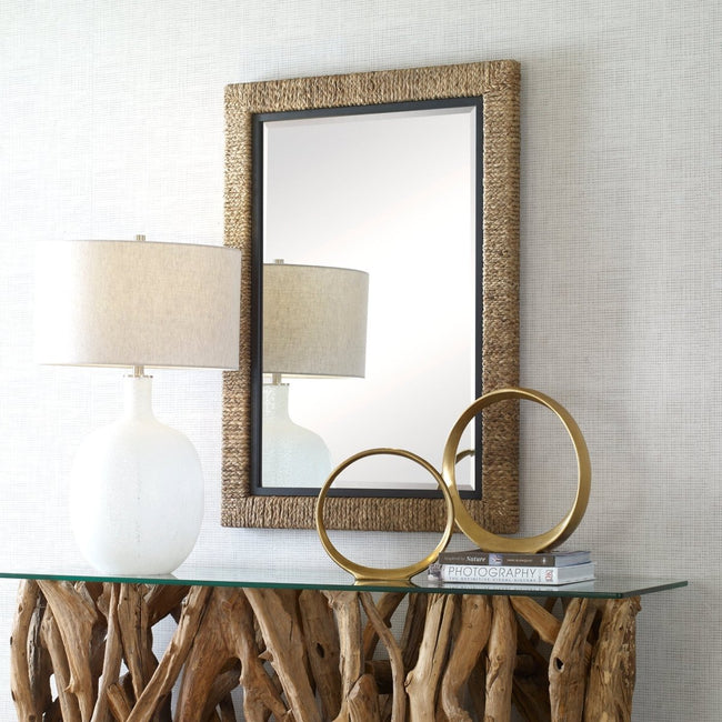Island Braided Straw Mirror - Uttermost - Rectangular Mirrors by Modest Hut