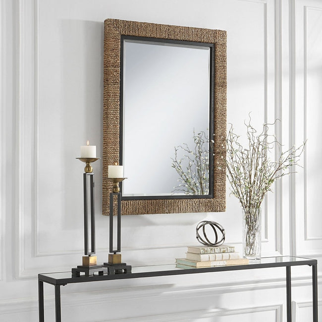 Island Braided Straw Mirror - Uttermost - Rectangular Mirrors by Modest Hut