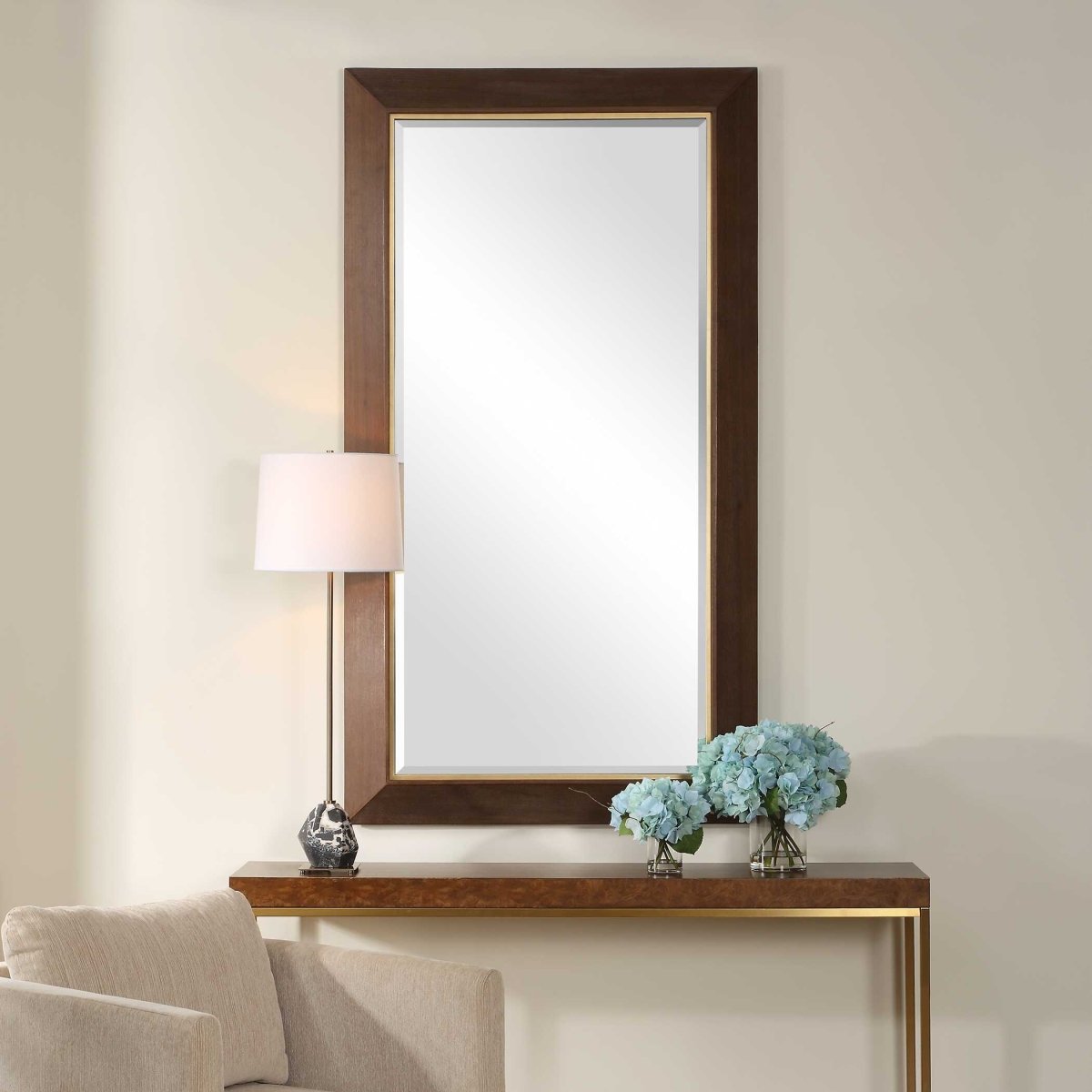 Matheson Rectangular Walnut Mirror - Uttermost - Rectangular Mirrors by Modest Hut