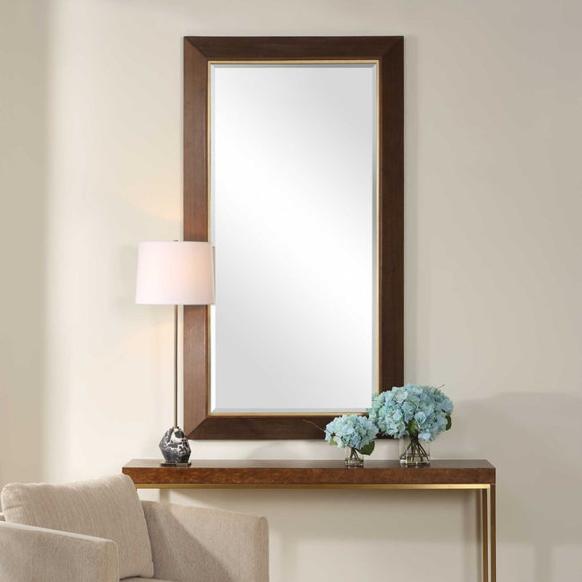 Matheson Rectangular Walnut Mirror - Uttermost - Rectangular Mirrors by Modest Hut