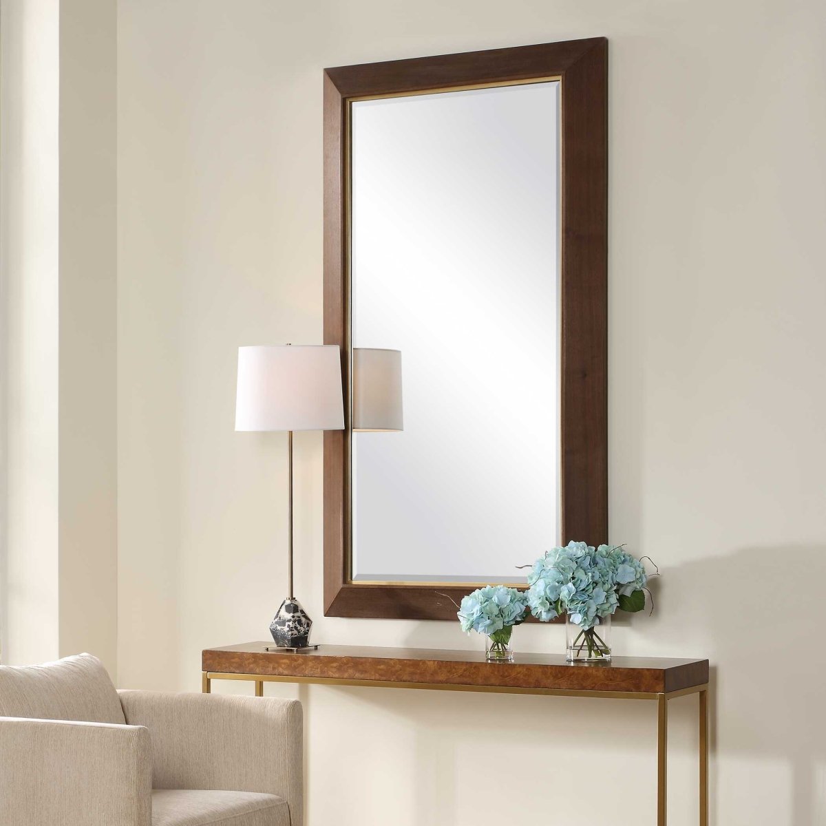 Matheson Rectangular Walnut Mirror - Uttermost - Rectangular Mirrors by Modest Hut