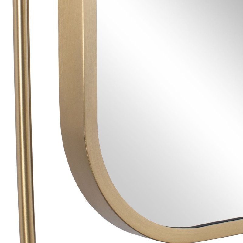 Alternate angle of the Moreni Antique Brass Rounded Wall Mirror by Uttermost