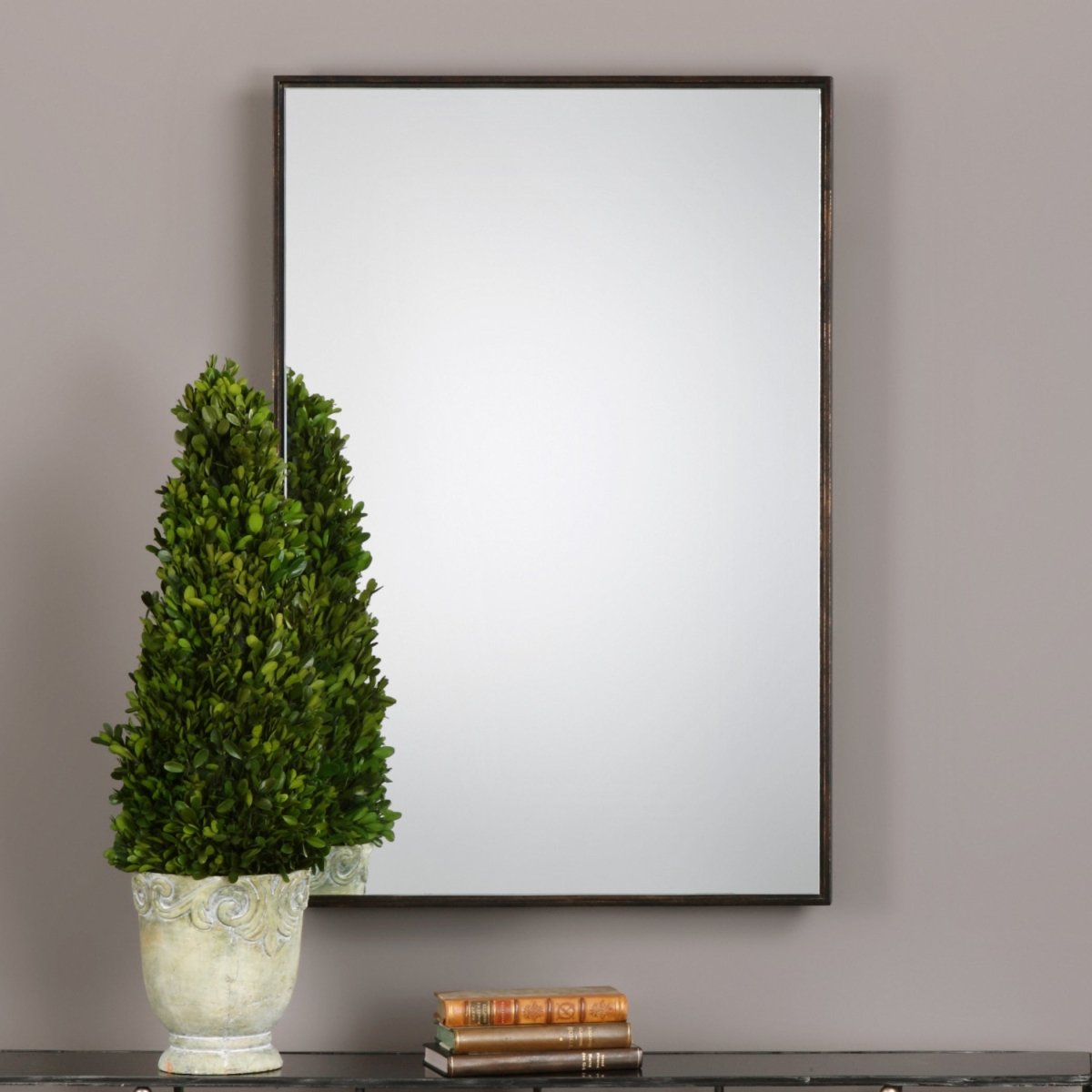 Oil Rubbed Bronze Floating Plain Mirror - Uttermost - Rectangular Mirrors by Modest Hut