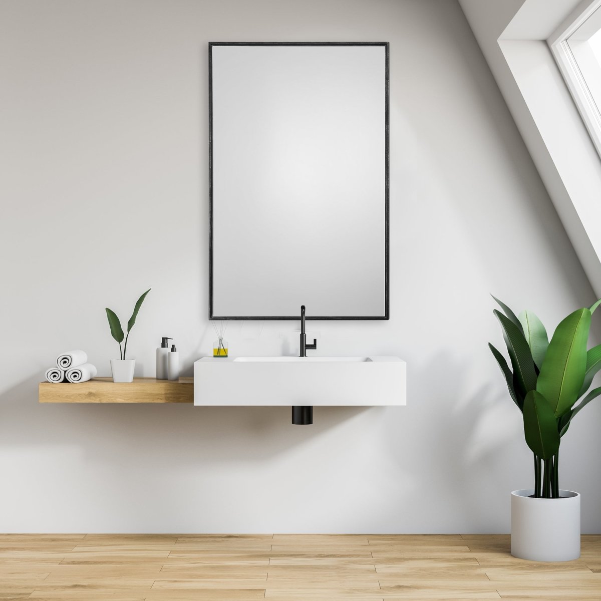 Oil Rubbed Bronze Floating Plain Mirror - Uttermost - Rectangular Mirrors by Modest Hut