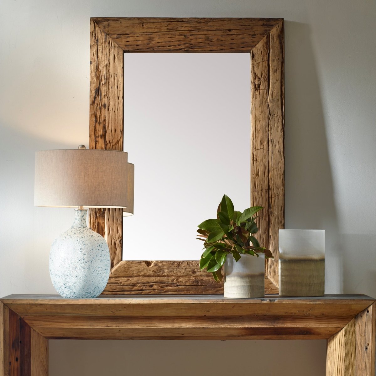 Rennick Large Reclaimed Pine Mirror - Uttermost - Rectangular Mirrors by Modest Hut