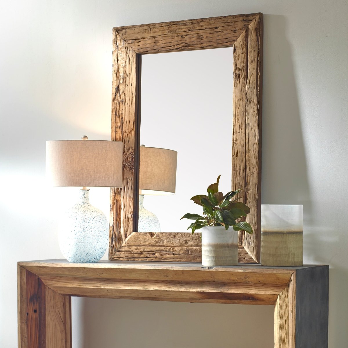 Rennick Large Reclaimed Pine Mirror - Uttermost - Rectangular Mirrors by Modest Hut