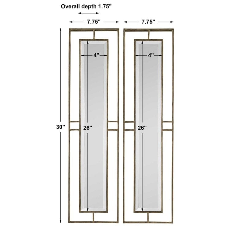 Rutledge Mirrors, S/2 - Uttermost - Rectangular Mirrors by Modest Hut