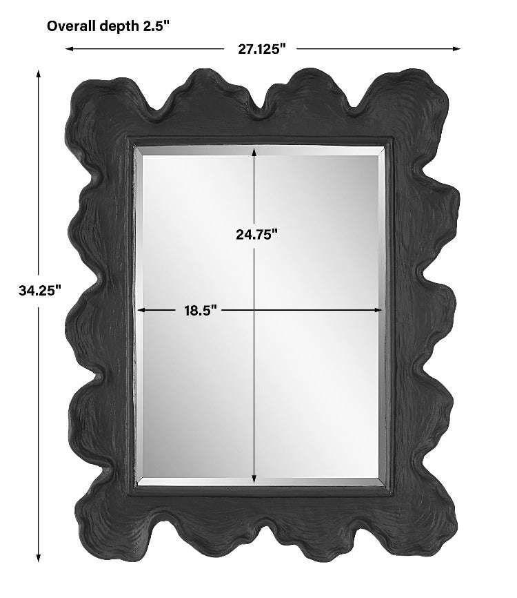 Sea Coral Black Mirror - Uttermost - Rectangular Mirrors by Modest Hut