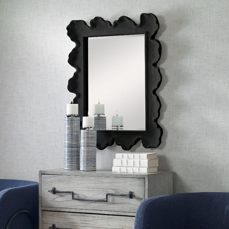 Sea Coral Black Mirror - Uttermost - Rectangular Mirrors by Modest Hut