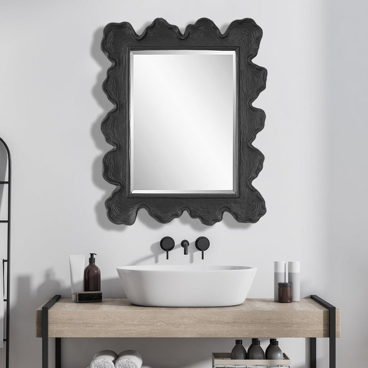 Sea Coral Black Mirror - Uttermost - Rectangular Mirrors by Modest Hut