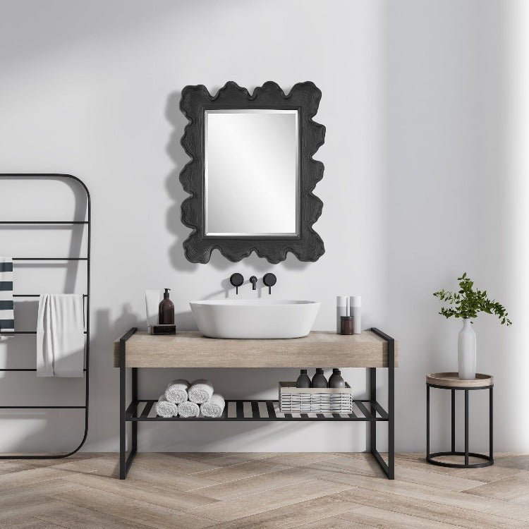 Sea Coral Black Mirror - Uttermost - Rectangular Mirrors by Modest Hut