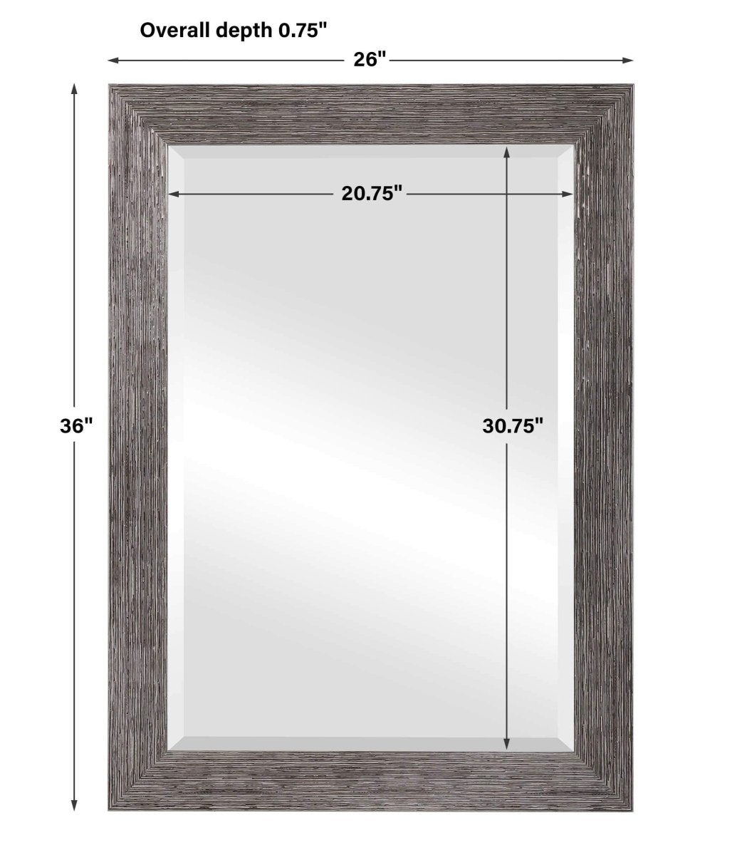 Silver Lignus Mirror - Uttermost - Rectangular Mirrors by Modest Hut