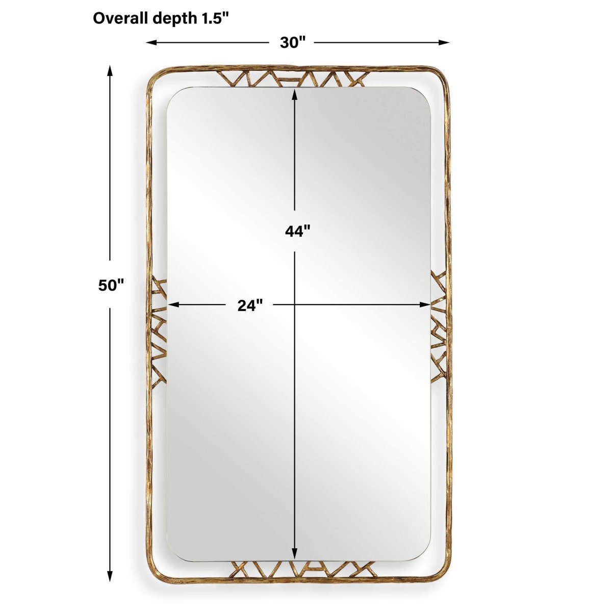 Tahoma Antiqued Gold Mirror - Uttermost - Rectangular Mirrors by Modest Hut