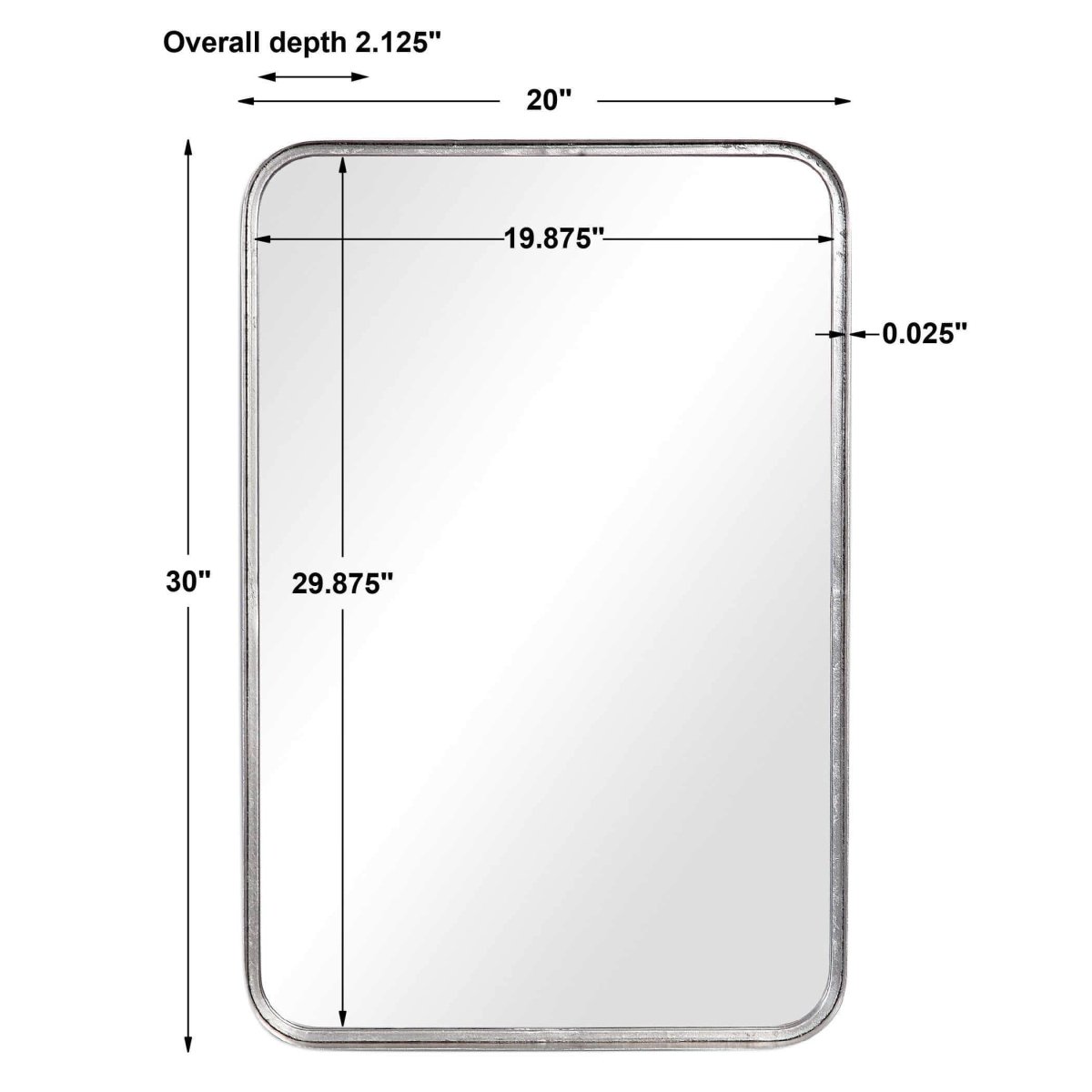 Teris Thick Metal Mirror - Uttermost - Rectangular Mirrors by Modest Hut