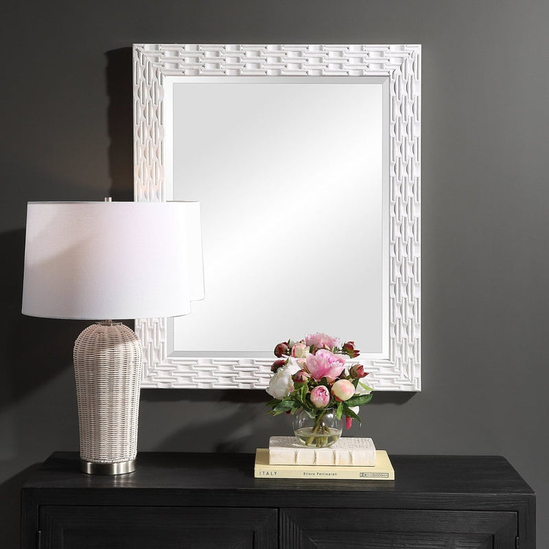 White Finish Rectangular Mirror - Uttermost - Rectangular Mirrors by Modest Hut