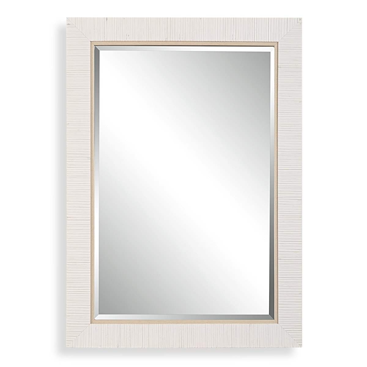 Whitewashed Rattan Coastal Frame Mirror - Uttermost - Rectangular Mirrors by Modest Hut