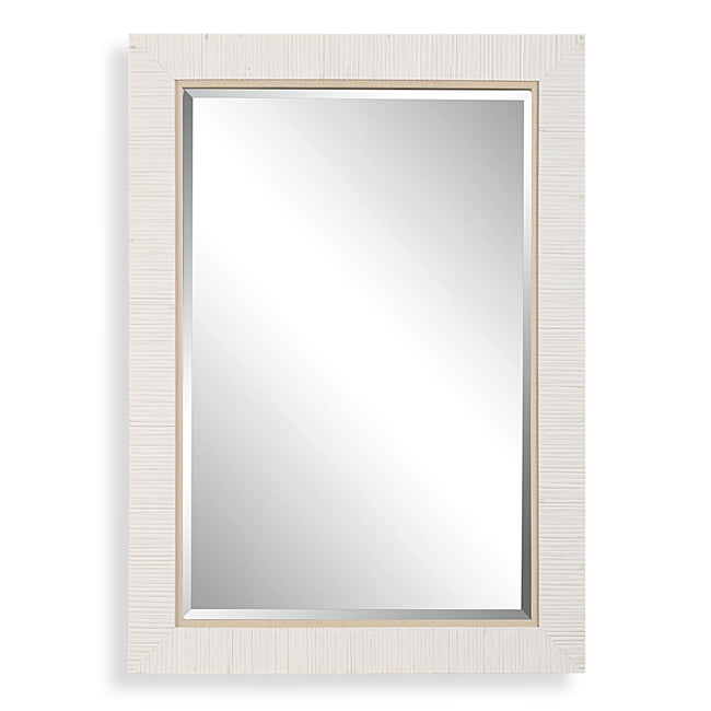Whitewashed Rattan Coastal Frame Mirror - Uttermost - Rectangular Mirrors by Modest Hut