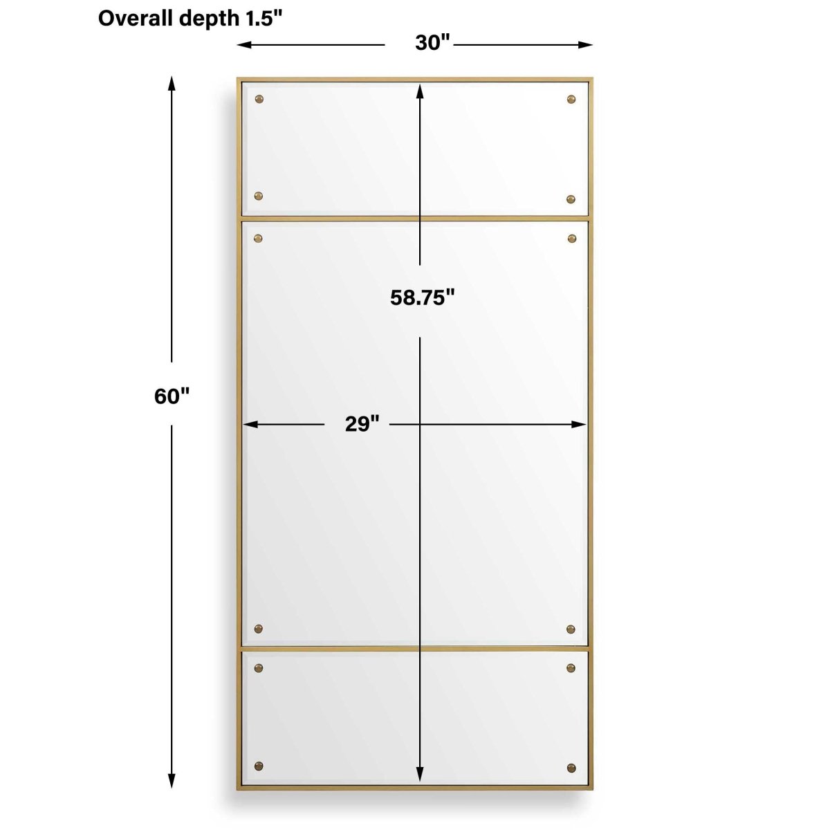 Wrenton Brass Rectangular Mirror - Uttermost - Rectangular Mirrors by Modest Hut