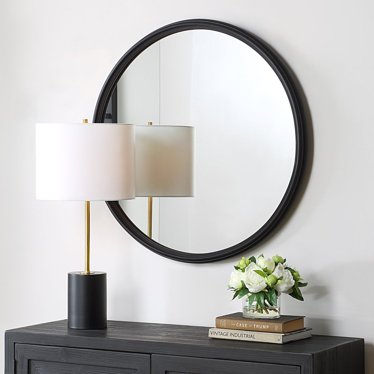 32" Stacked Round Mirror - Round Mirrors Detail View 3 - Luxury Home Furnishing