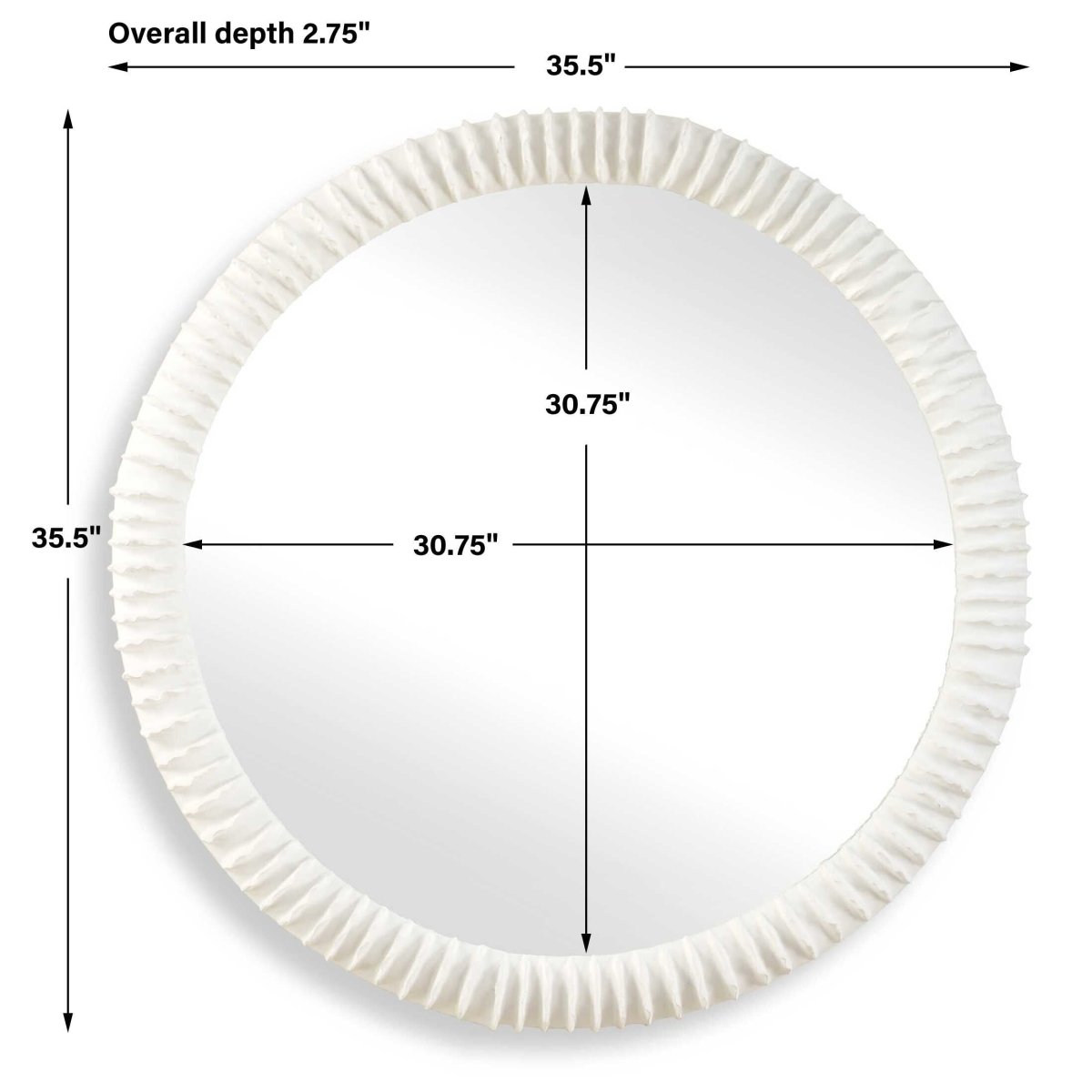 Akiko White Round Mirror - Uttermost - Round Mirrors by Modest Hut