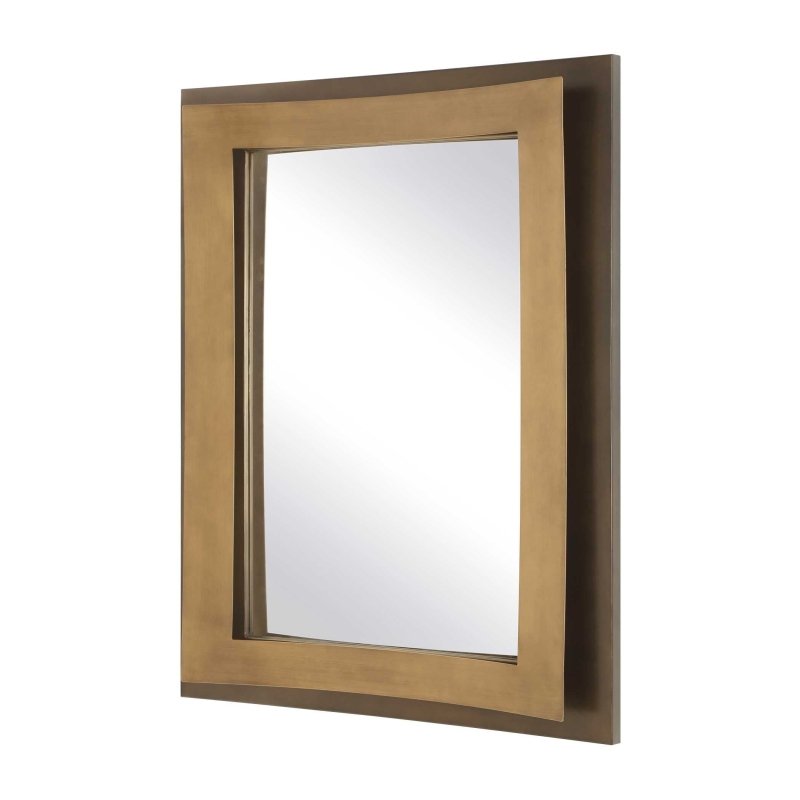 Around The Bend Golden Bronze Mirror - Round Mirrors