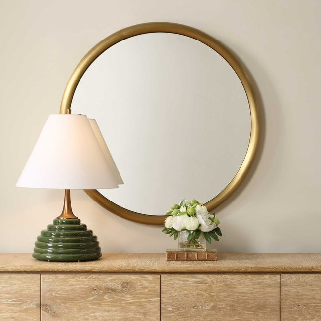 Atkinson Modern Brass Round Mirror - Round Mirrors