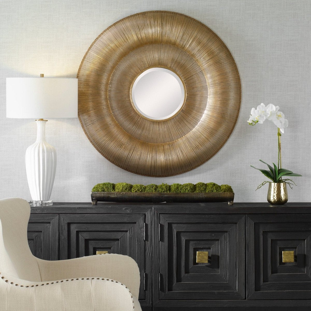 Bauble Round Gold Mirror - Uttermost - Round Mirrors by Modest Hut