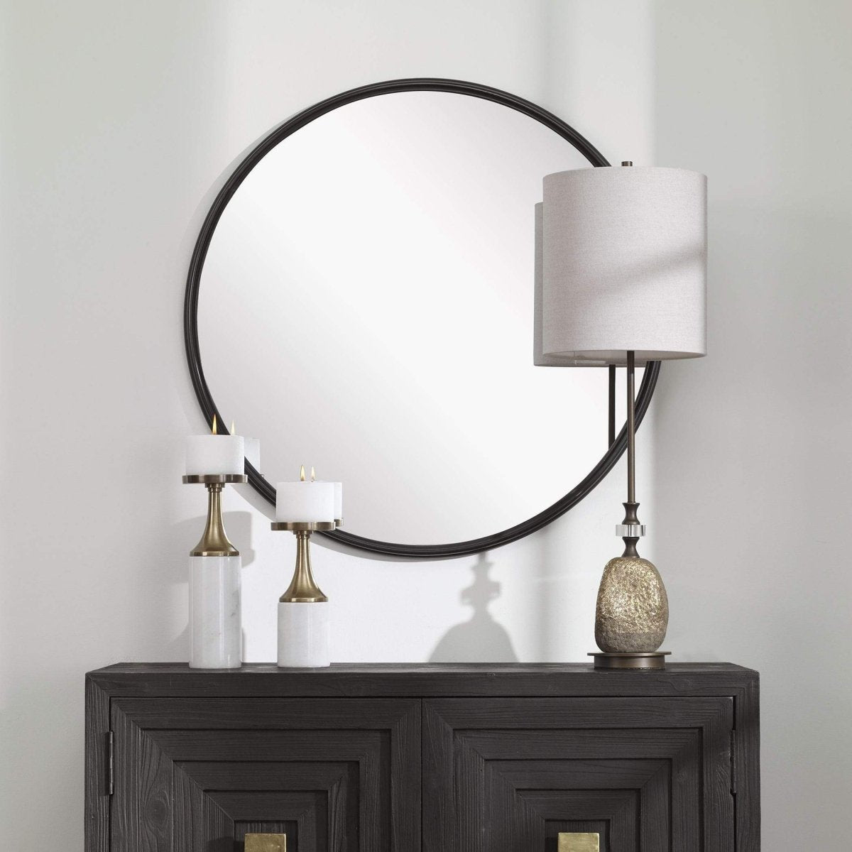Belham Round MIrror - Uttermost - Round Mirrors by Modest Hut