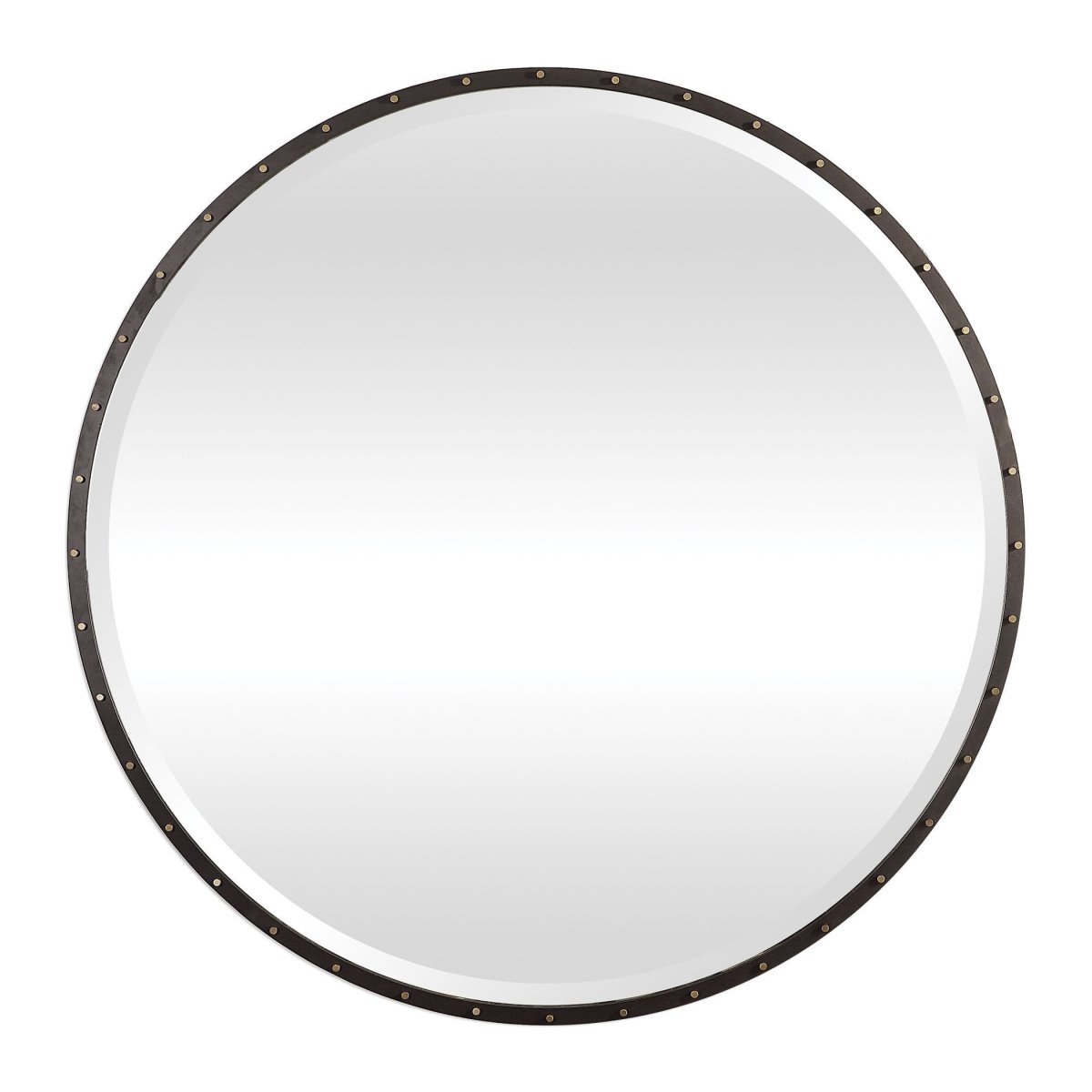 Bendo Rustic Black Round Mirror - Uttermost - Round Mirrors by Modest Hut